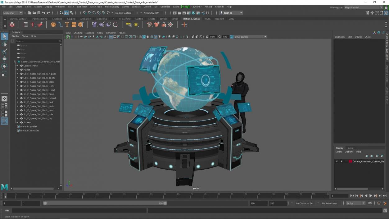 Cosmic Astronaut Control Desk 3D model