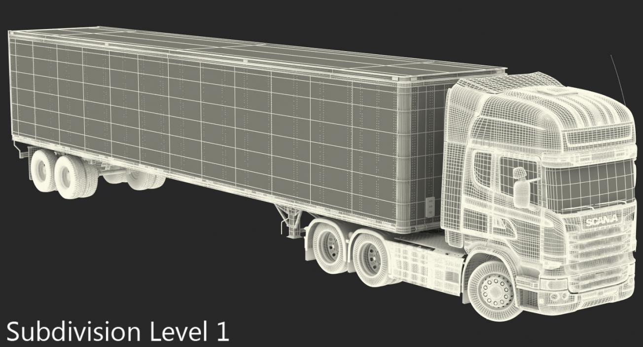 3D Scania Streamline Trailer Truck Rigged model