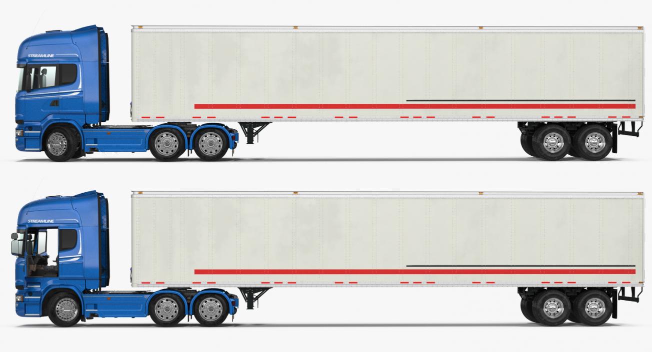 3D Scania Streamline Trailer Truck Rigged model