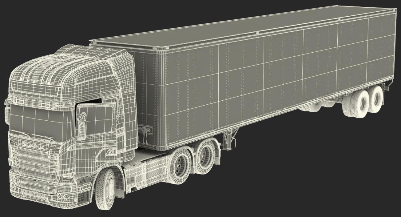 3D Scania Streamline Trailer Truck Rigged model