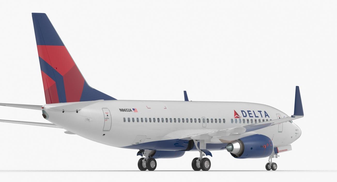 3D Boeing 737-700 with Interior Delta Air Lines Rigged