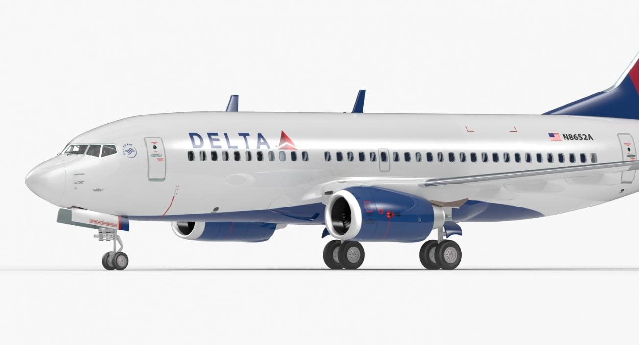 3D Boeing 737-700 with Interior Delta Air Lines Rigged