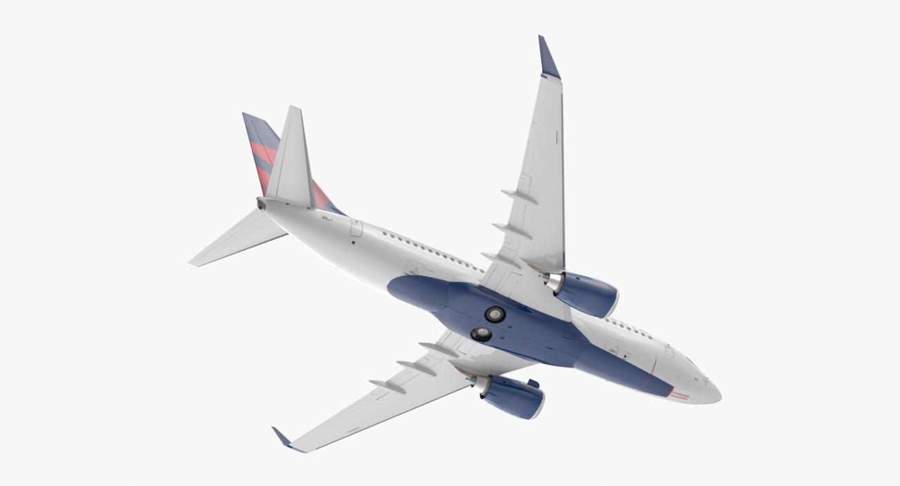 3D Boeing 737-700 with Interior Delta Air Lines Rigged