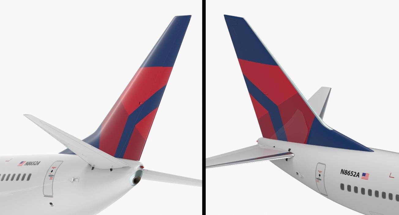 3D Boeing 737-700 with Interior Delta Air Lines Rigged