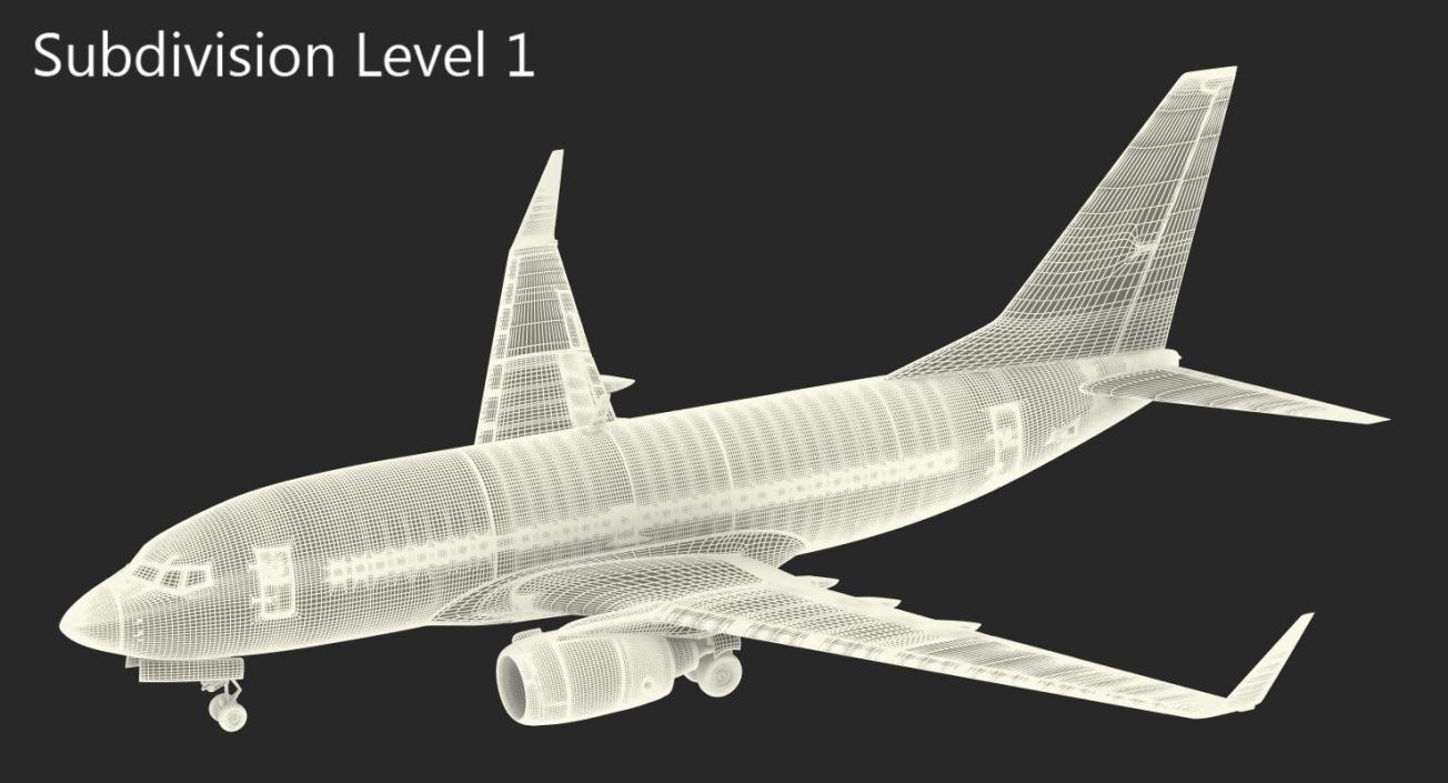 3D Boeing 737-700 with Interior Delta Air Lines Rigged