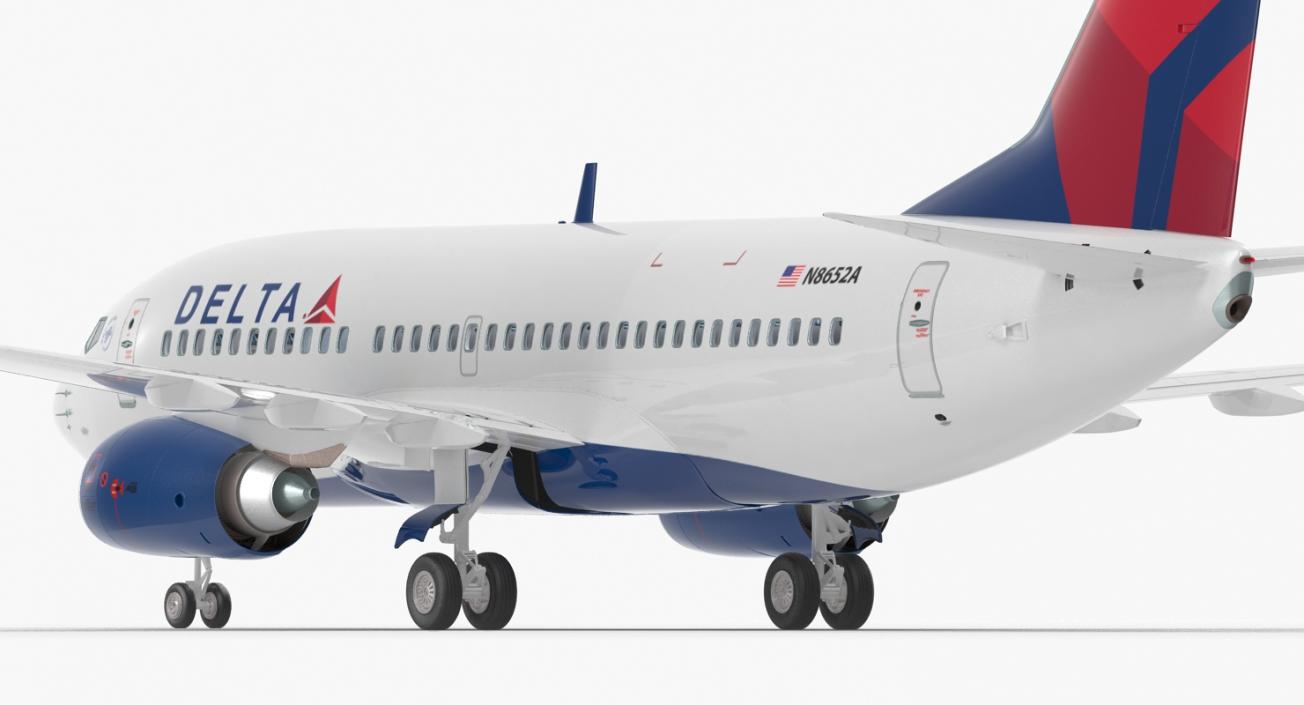 3D Boeing 737-700 with Interior Delta Air Lines Rigged