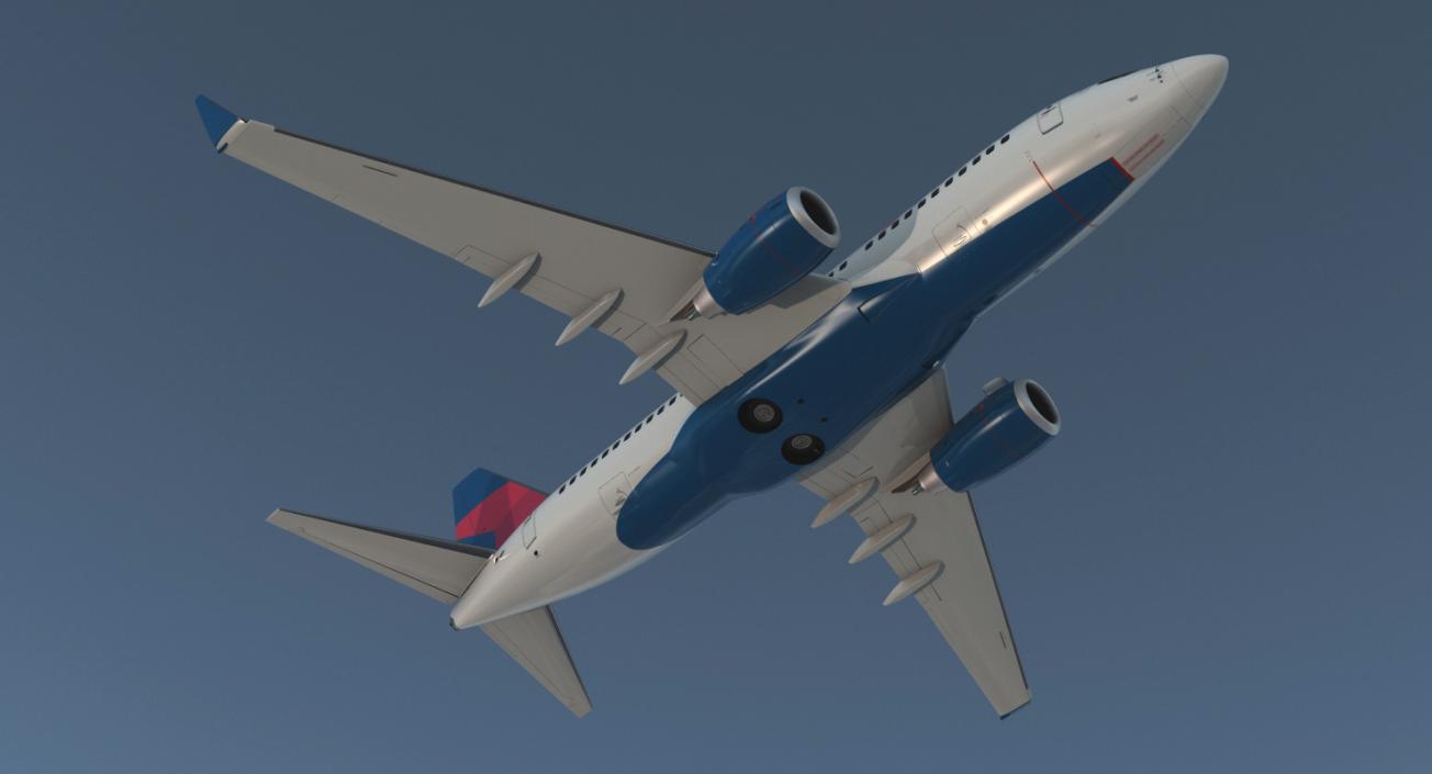 3D Boeing 737-700 with Interior Delta Air Lines Rigged