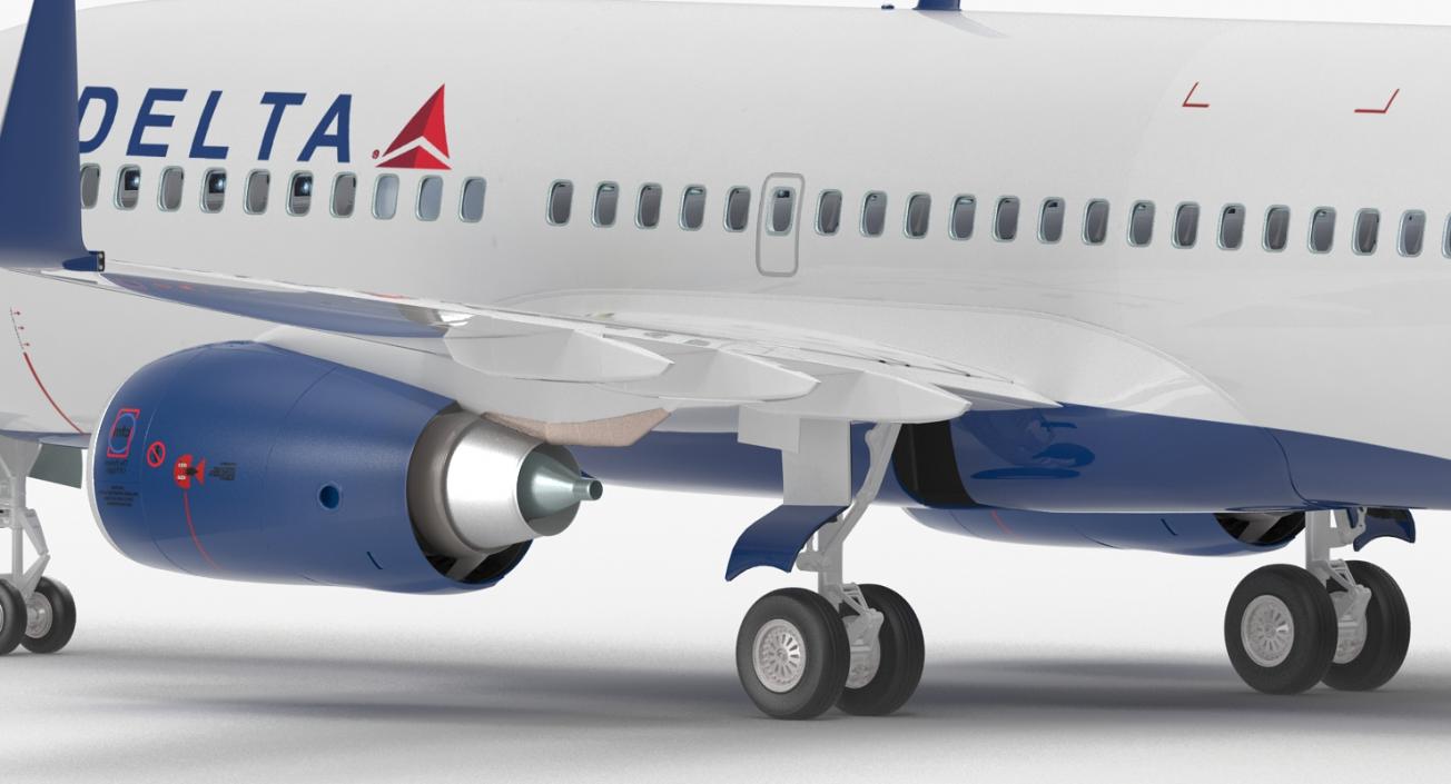 3D Boeing 737-700 with Interior Delta Air Lines Rigged