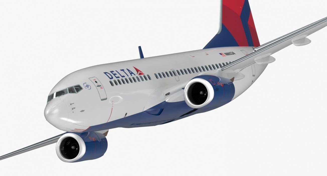 3D Boeing 737-700 with Interior Delta Air Lines Rigged