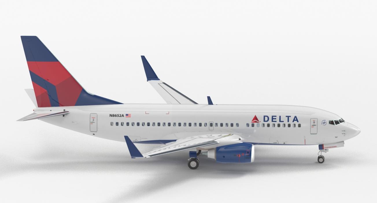 3D Boeing 737-700 with Interior Delta Air Lines Rigged