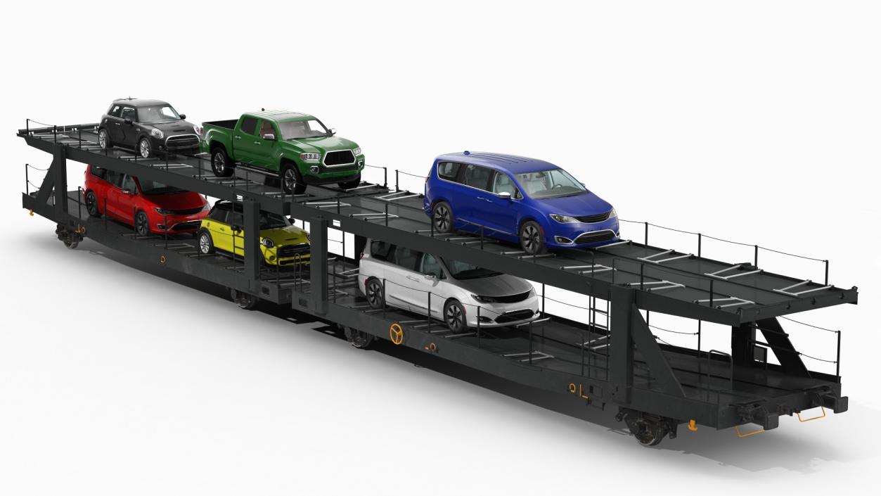 Autorack Car Transporter with Cars 3D model