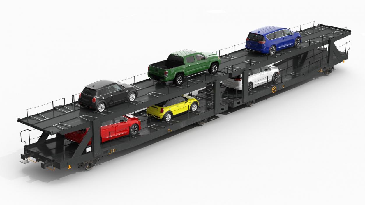 Autorack Car Transporter with Cars 3D model