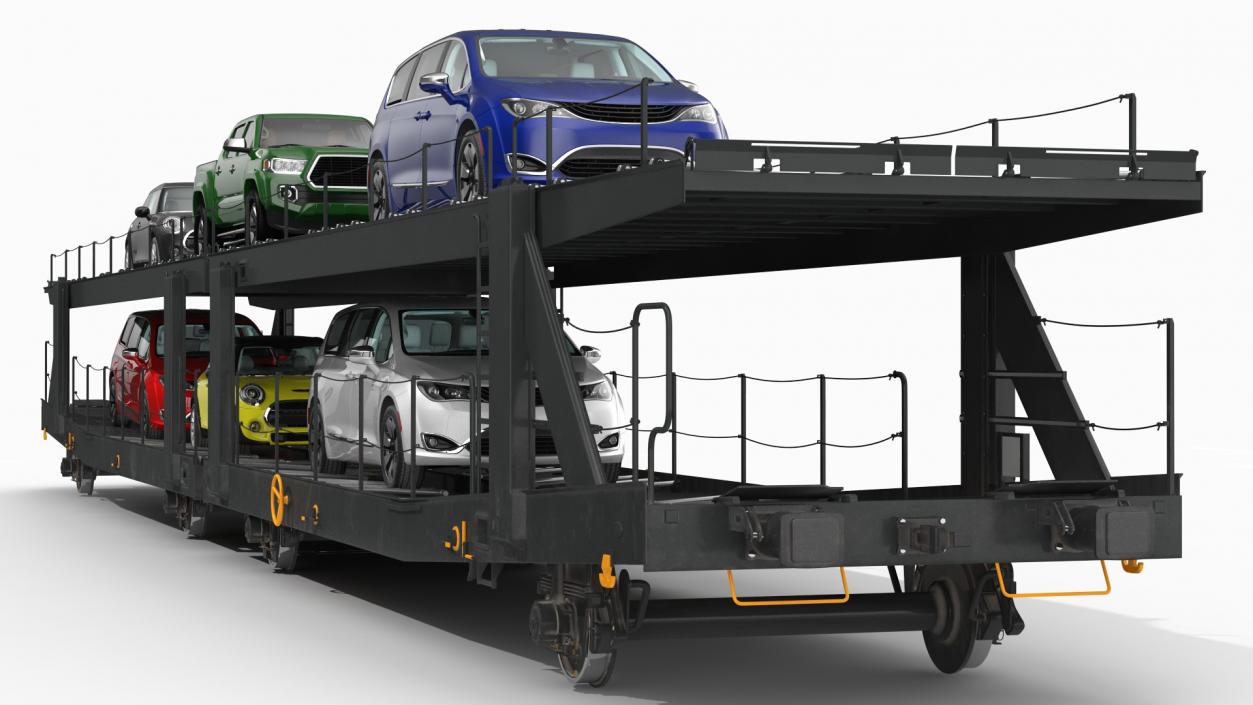 Autorack Car Transporter with Cars 3D model