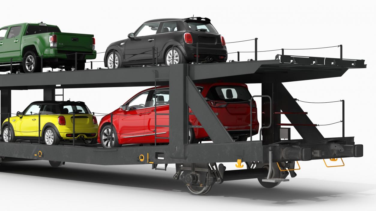 Autorack Car Transporter with Cars 3D model