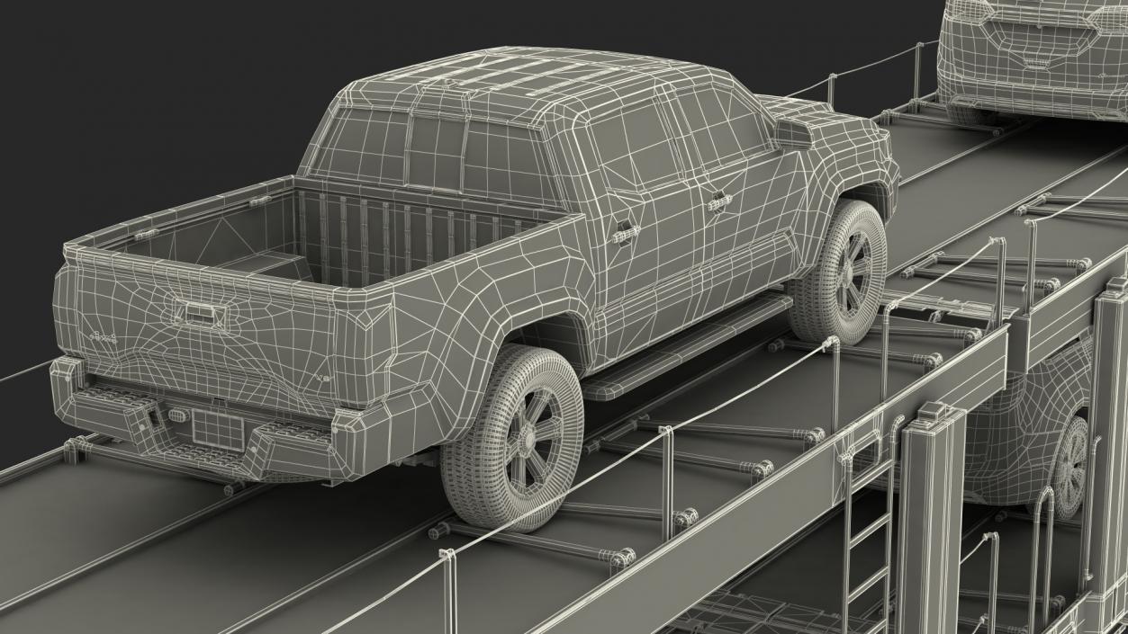 Autorack Car Transporter with Cars 3D model