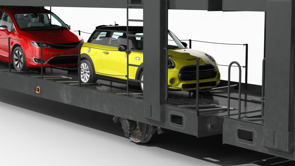 Autorack Car Transporter with Cars 3D model