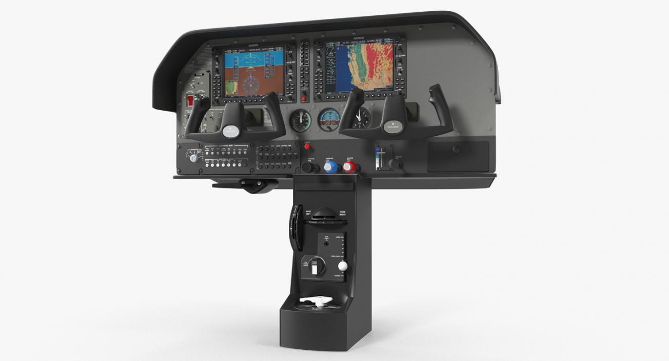 3D Light Airplane Control Panel model