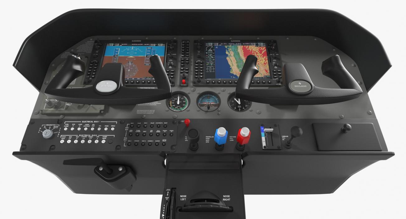 3D Light Airplane Control Panel model