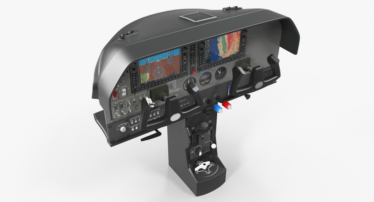 3D Light Airplane Control Panel model