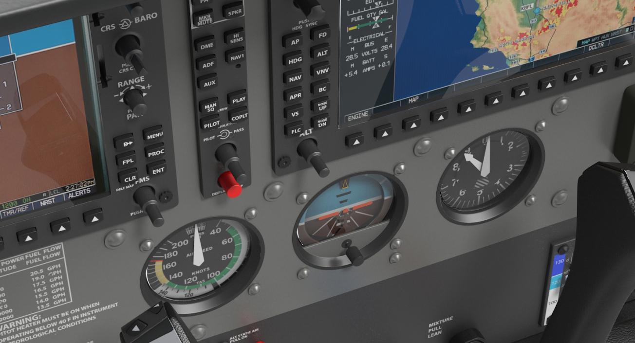 3D Light Airplane Control Panel model