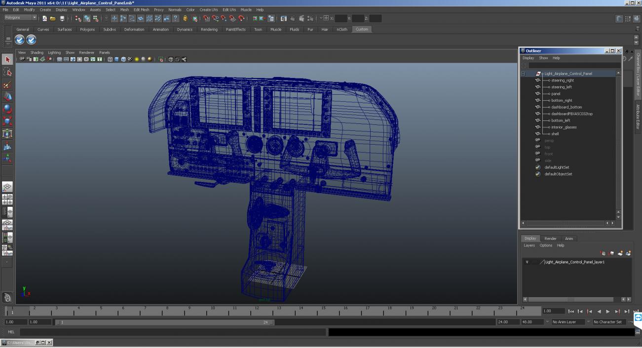 3D Light Airplane Control Panel model