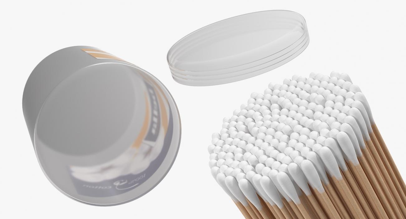 3D Cotton Buds Round Box