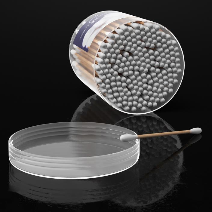 3D Cotton Buds Round Box