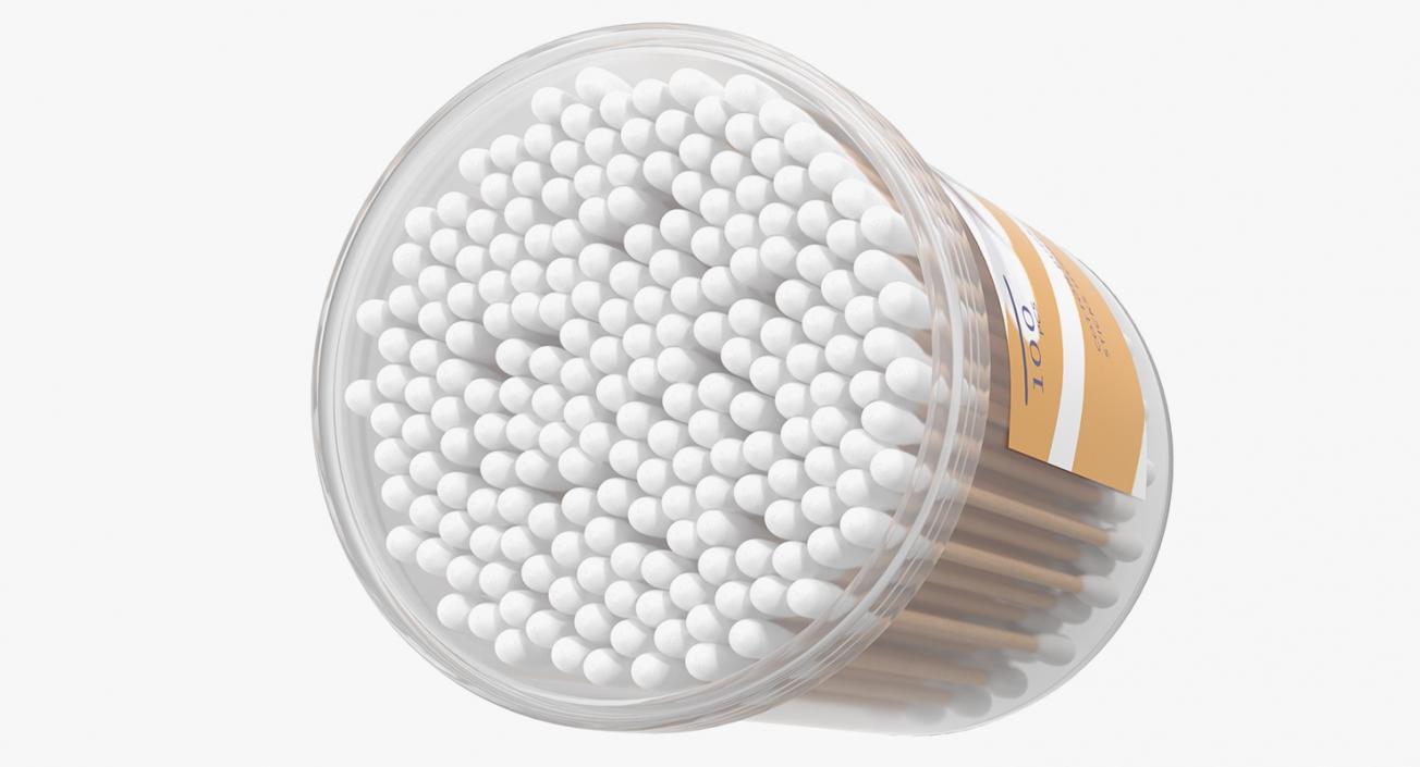 3D Cotton Buds Round Box