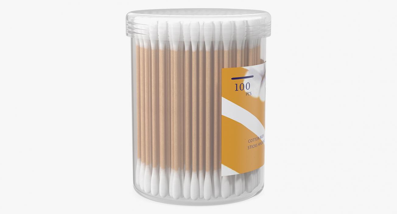 3D Cotton Buds Round Box