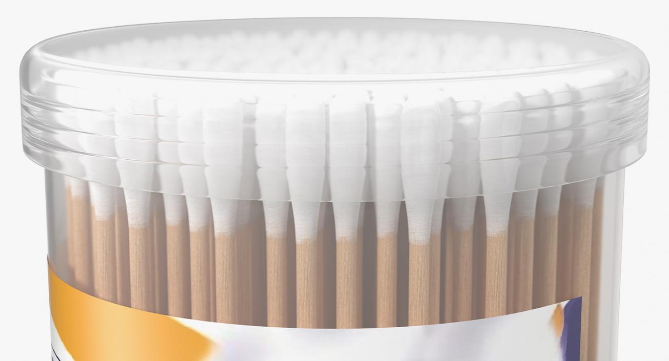 3D Cotton Buds Round Box