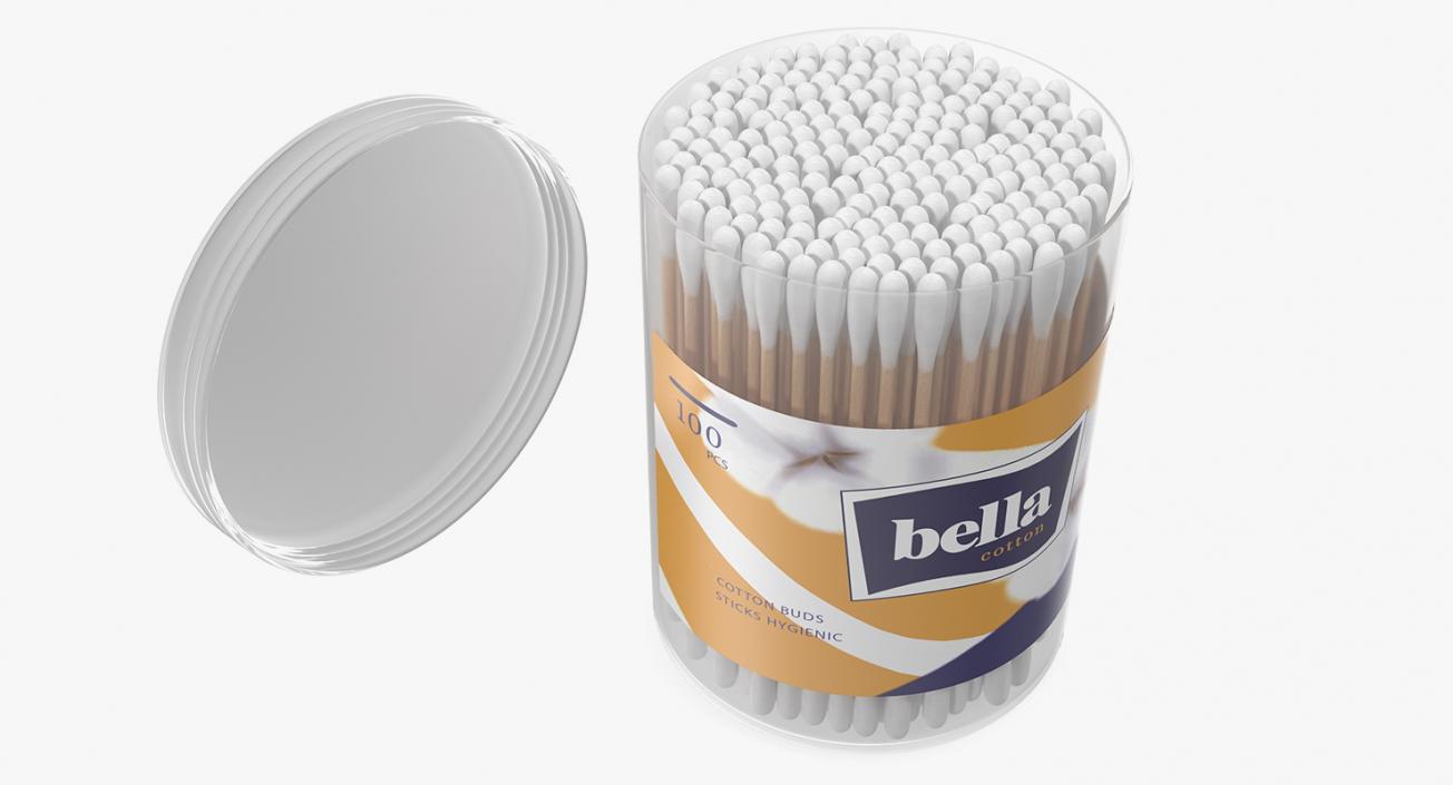 3D Cotton Buds Round Box