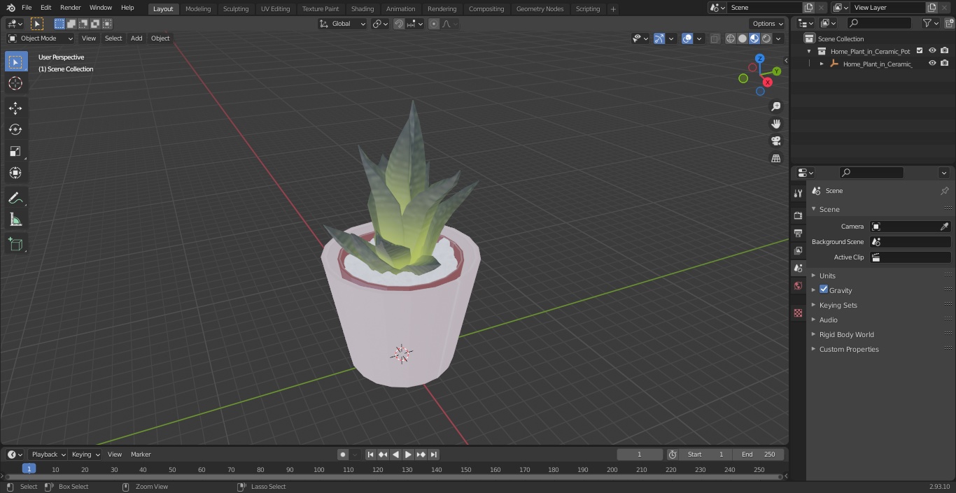 3D model Home Plant in Ceramic Pot