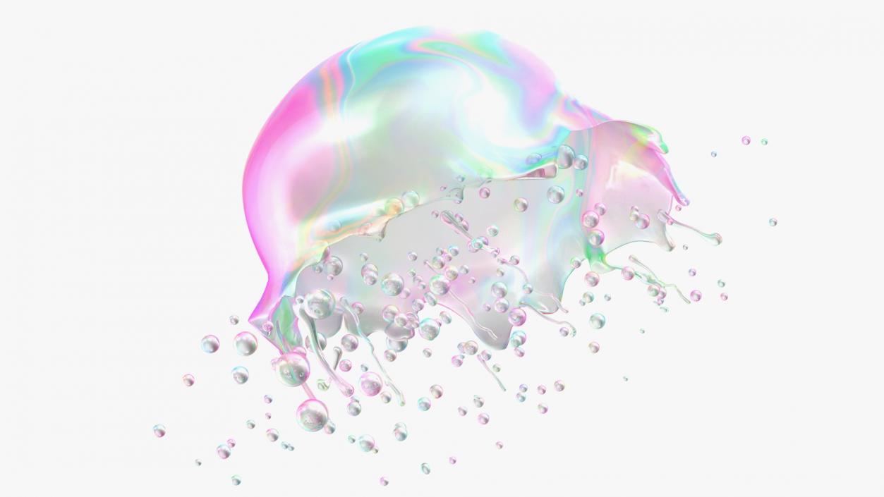 3D model Soap Bubble Burst Stage 5