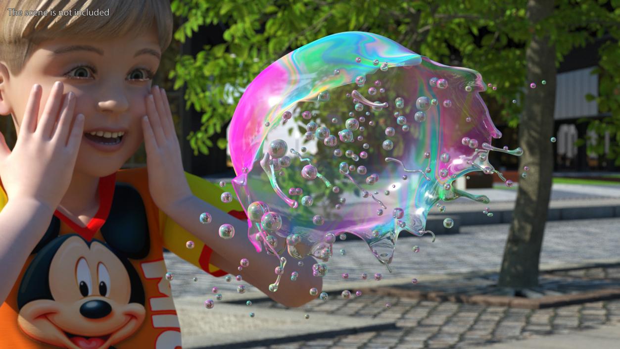 3D model Soap Bubble Burst Stage 5