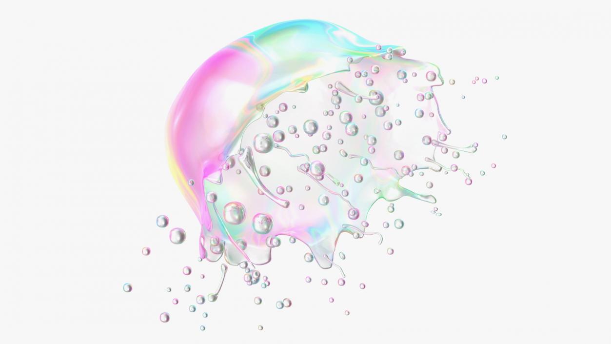 3D model Soap Bubble Burst Stage 5