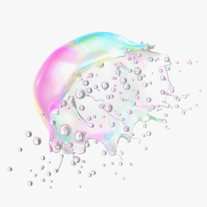 3D model Soap Bubble Burst Stage 5