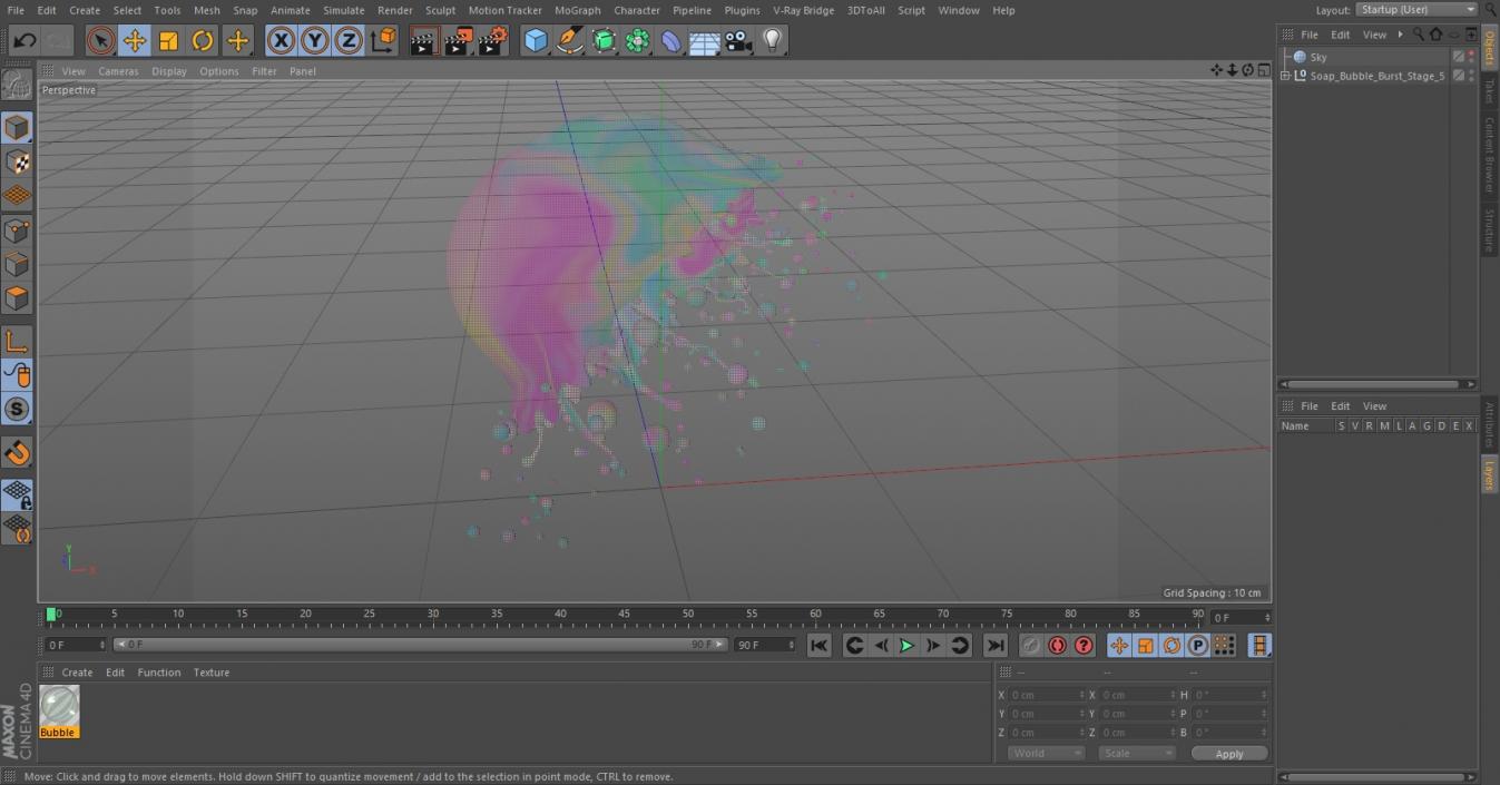 3D model Soap Bubble Burst Stage 5