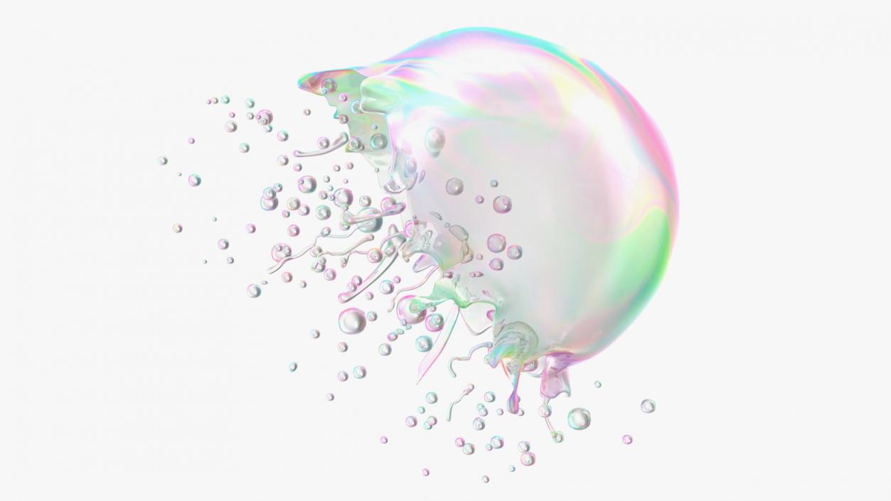 3D model Soap Bubble Burst Stage 5