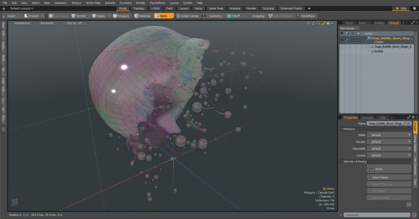 3D model Soap Bubble Burst Stage 5