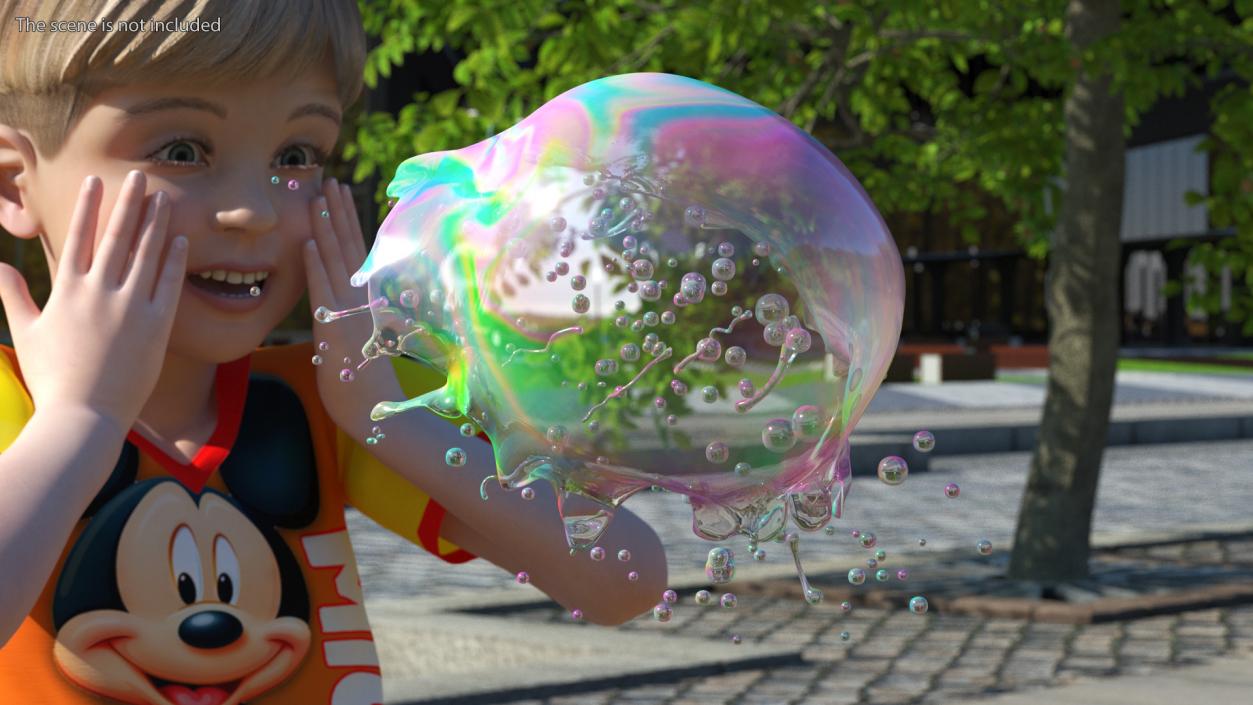 3D model Soap Bubble Burst Stage 5