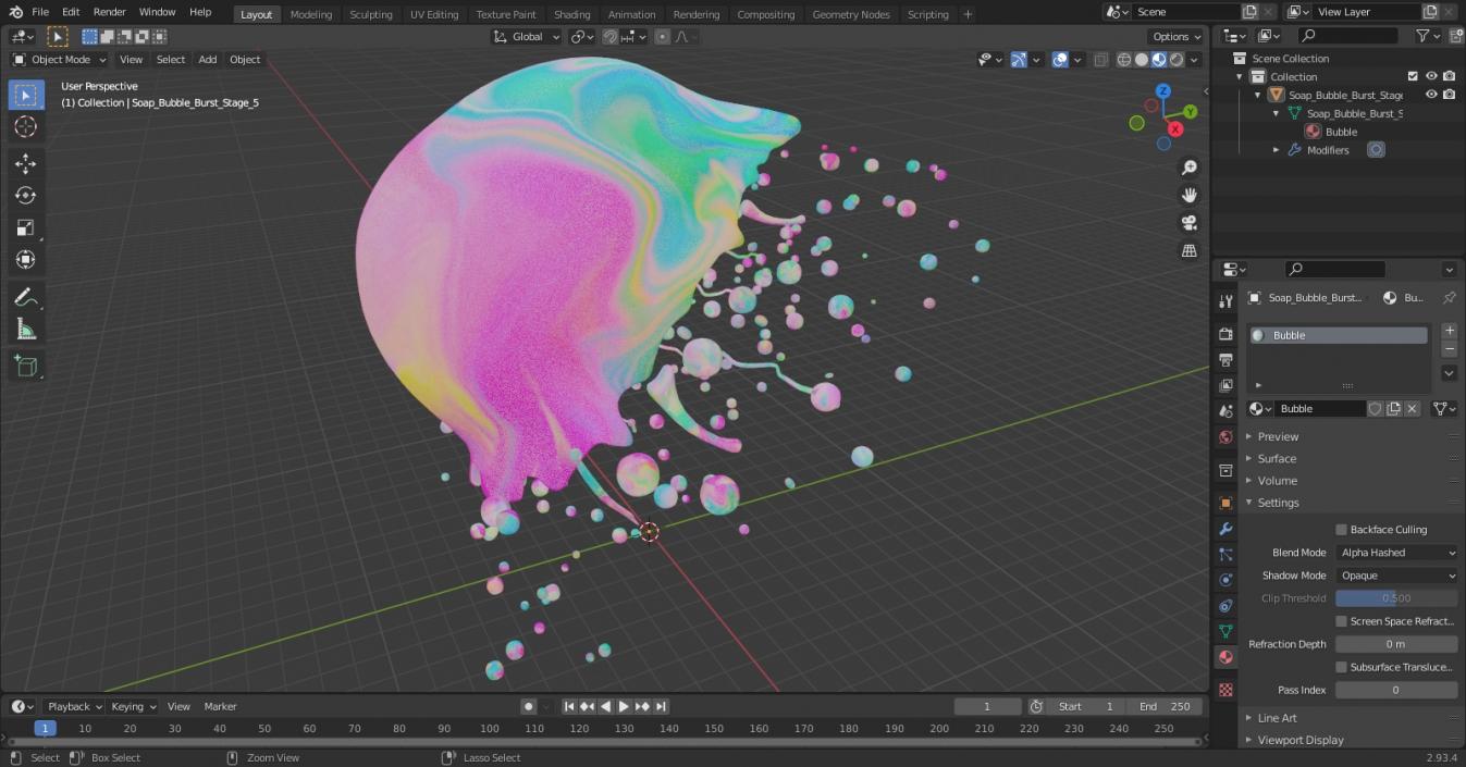 3D model Soap Bubble Burst Stage 5