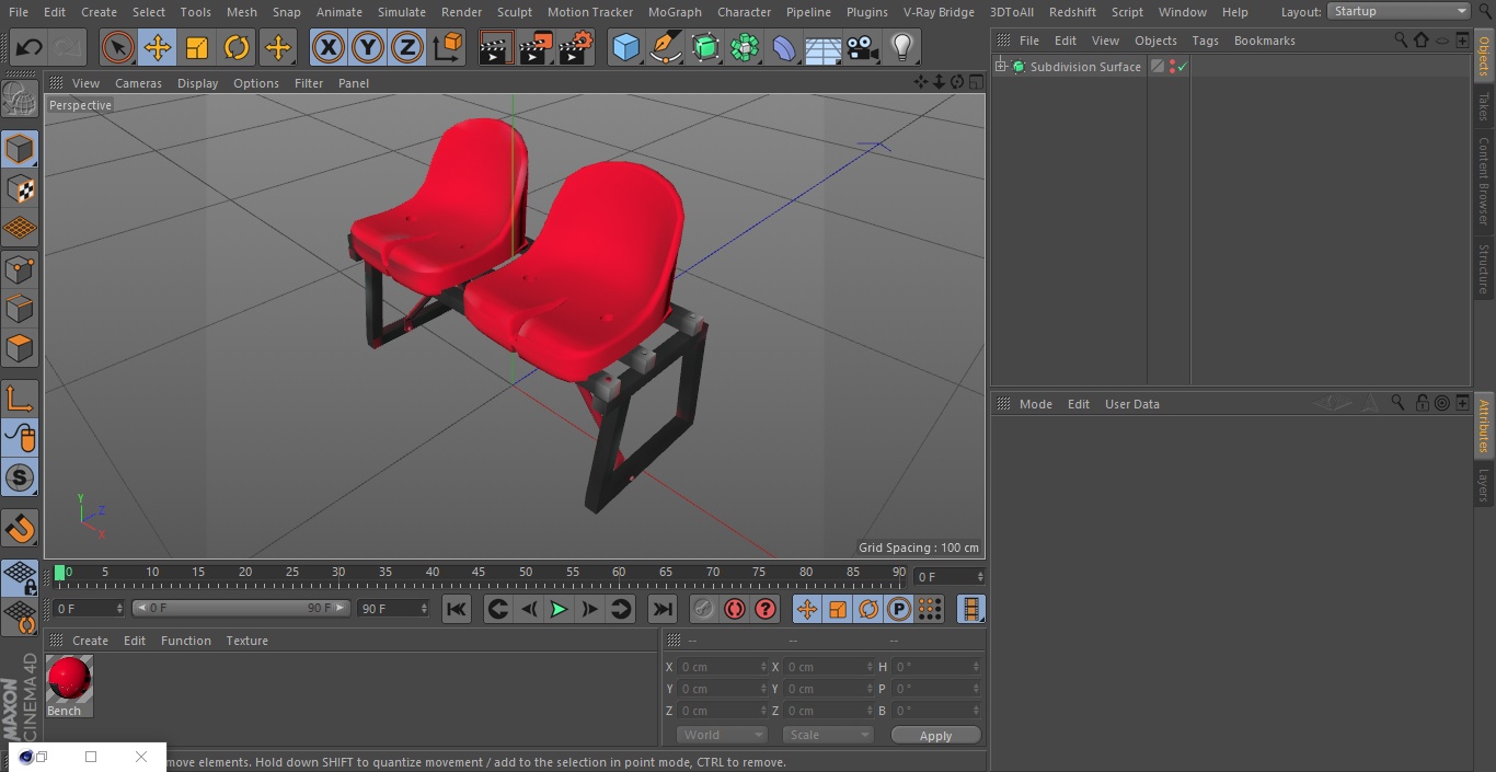 Soccer Bench with Plastic Seats Forza 3D