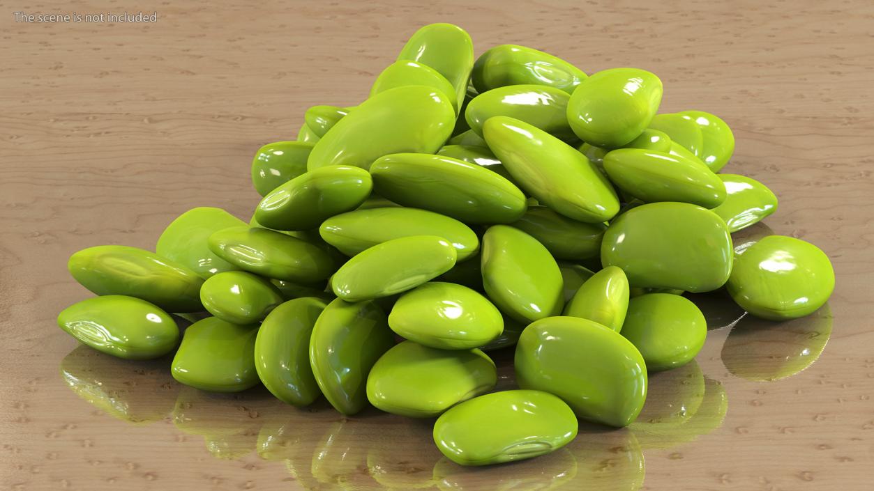 Green Soybean Pods Collection 3D model