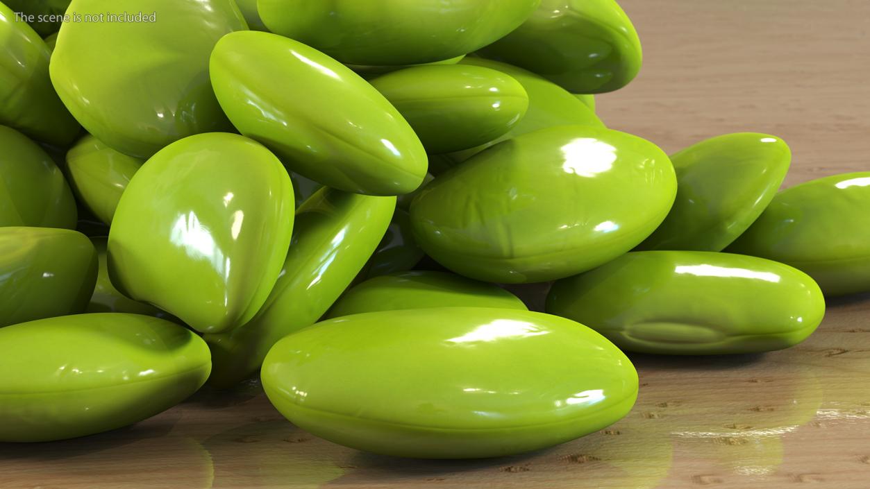 Green Soybean Pods Collection 3D model