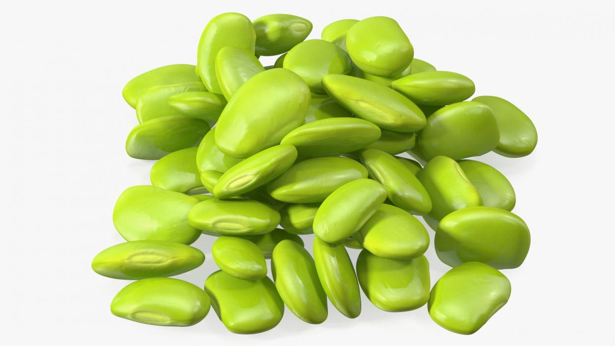 Green Soybean Pods Collection 3D model