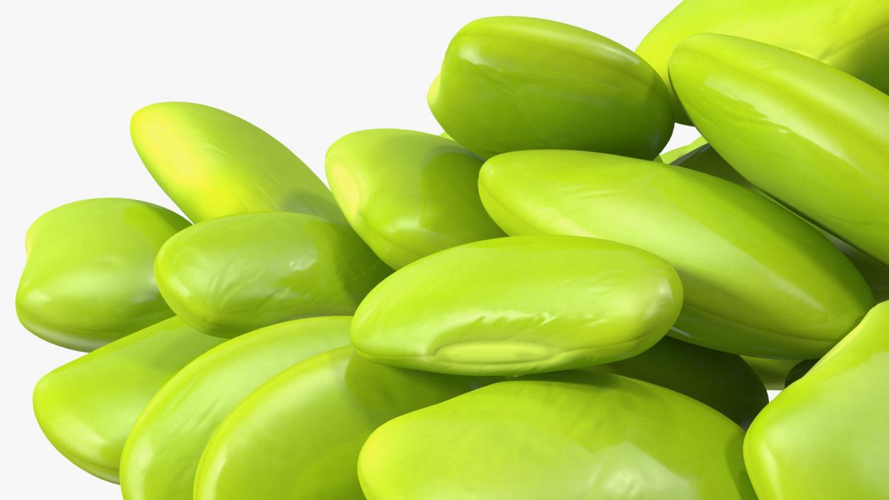 Green Soybean Pods Collection 3D model