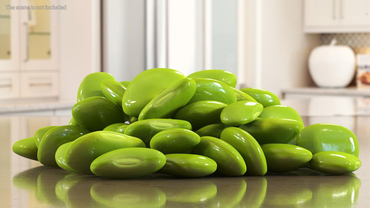 Green Soybean Pods Collection 3D model