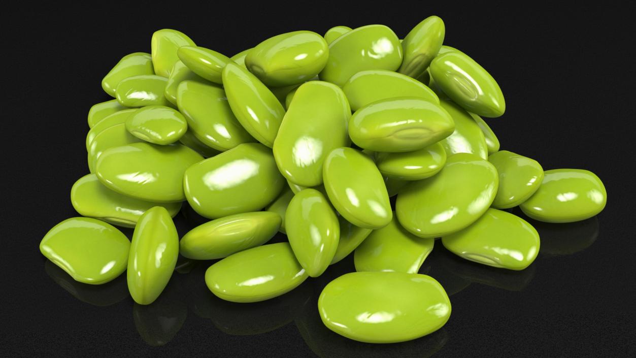 Green Soybean Pods Collection 3D model