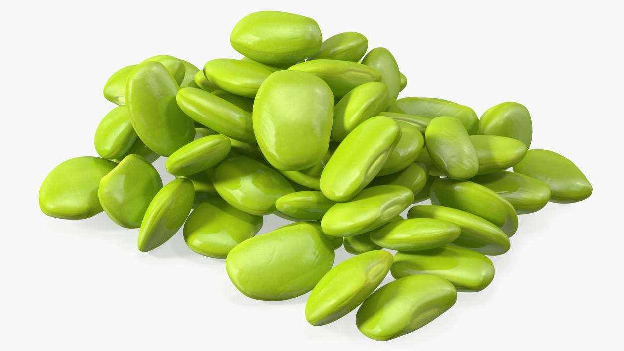 Green Soybean Pods Collection 3D model