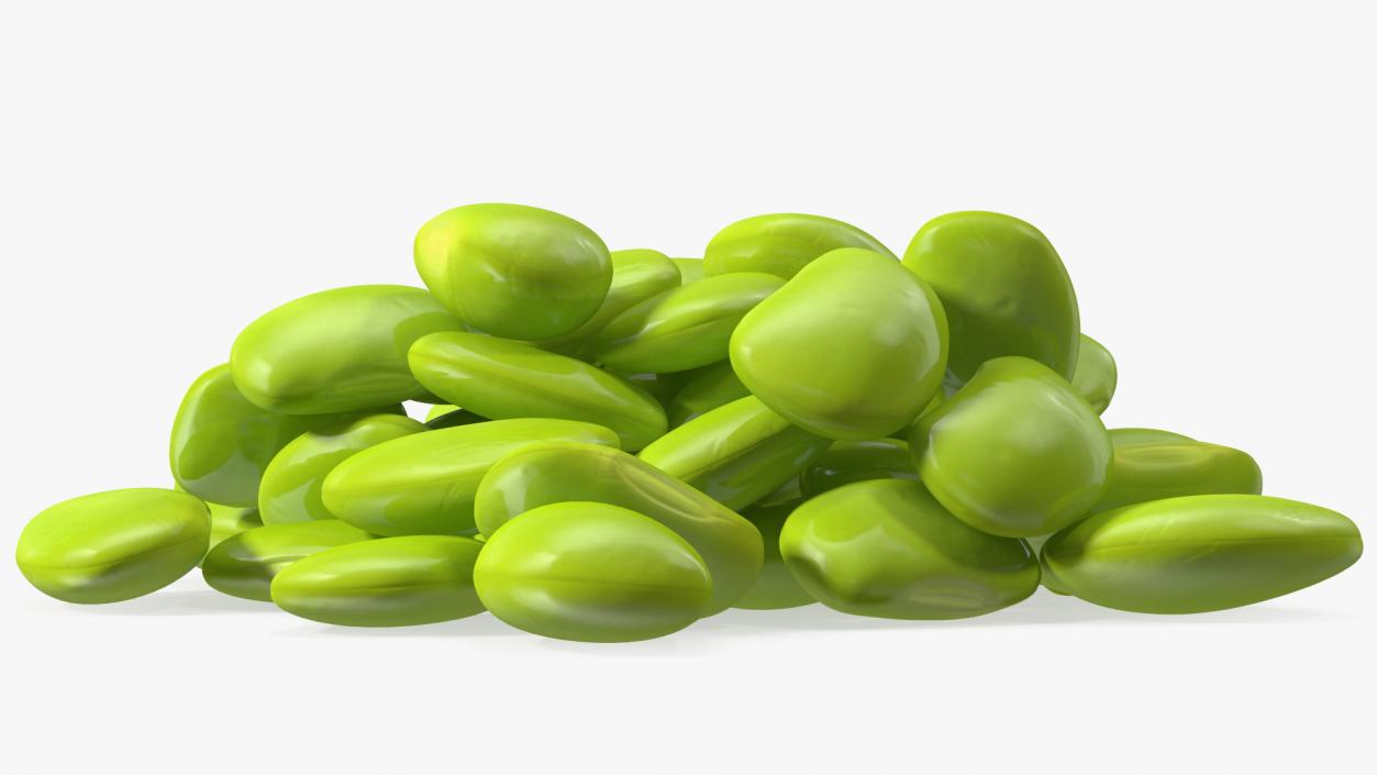 Green Soybean Pods Collection 3D model